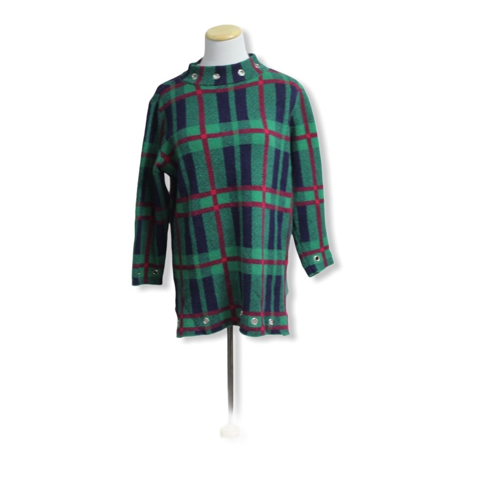 Belldini Plaid Cowl Neck sweater
